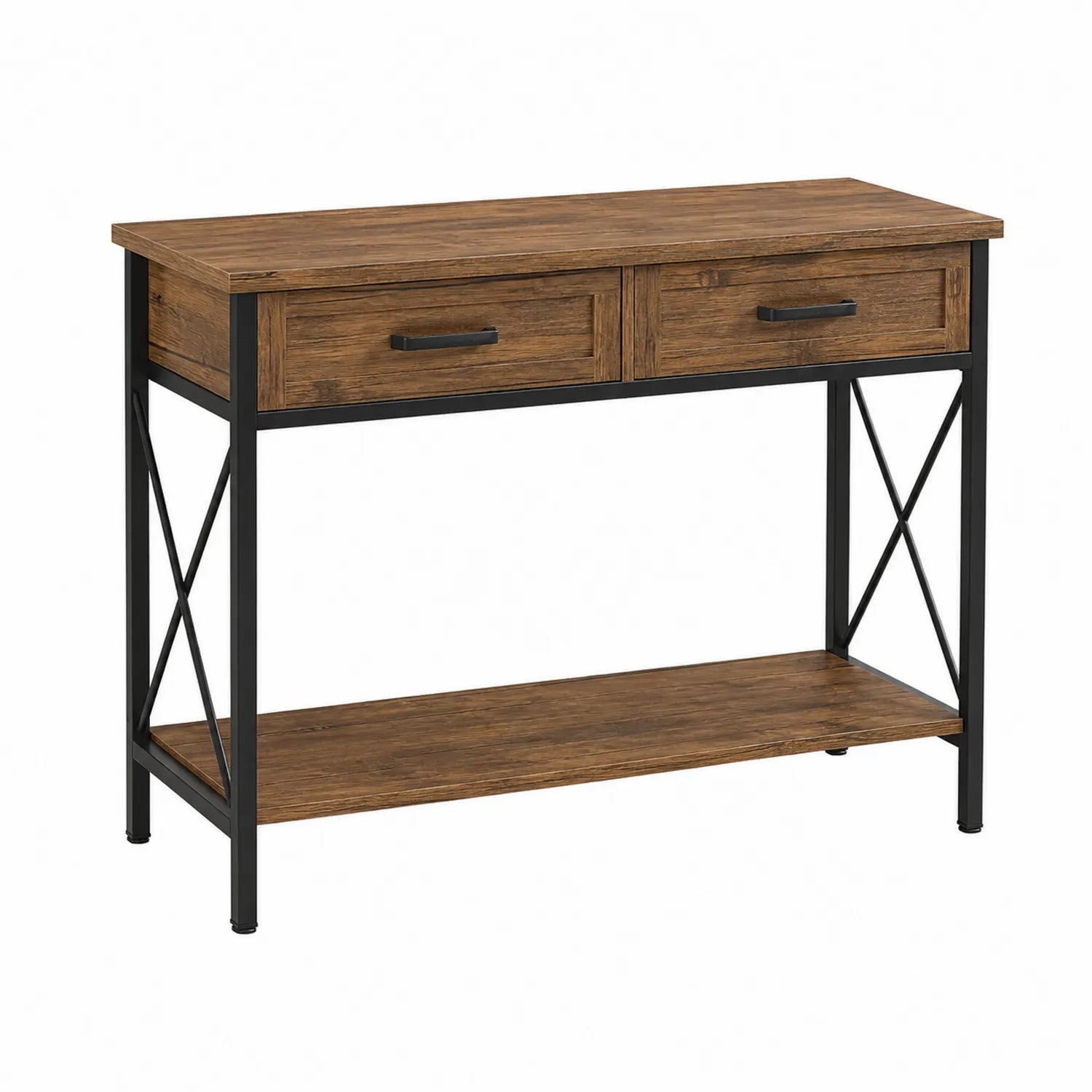 Console en bois d'ingénierie et métal noir 102x76x35 cm
