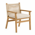 Chaise en bois de teck avec corde beige