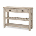 Console en bois de pin avec tiroirs et étagères 120x35x80 cm