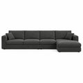 Canapé d'angle modulable en tissu gris foncé 297cm