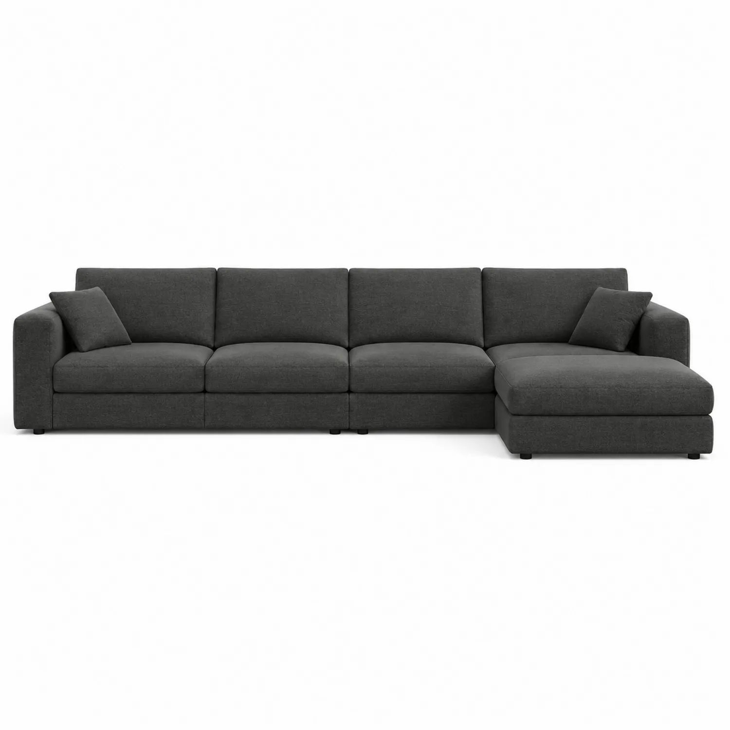Canapé d'angle modulable en tissu gris foncé 297cm
