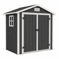 Abri de jardin en résine avec toit incliné et double porte