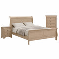 Ensemble de chambre en bois avec lit, tables de chevet et commode 160x200 cm