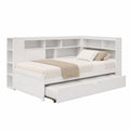 Lit gigogne en bois blanc avec rangements 90x200 cm