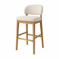 Tabouret de bar en toile de polyester et chêne 105 cm Beige