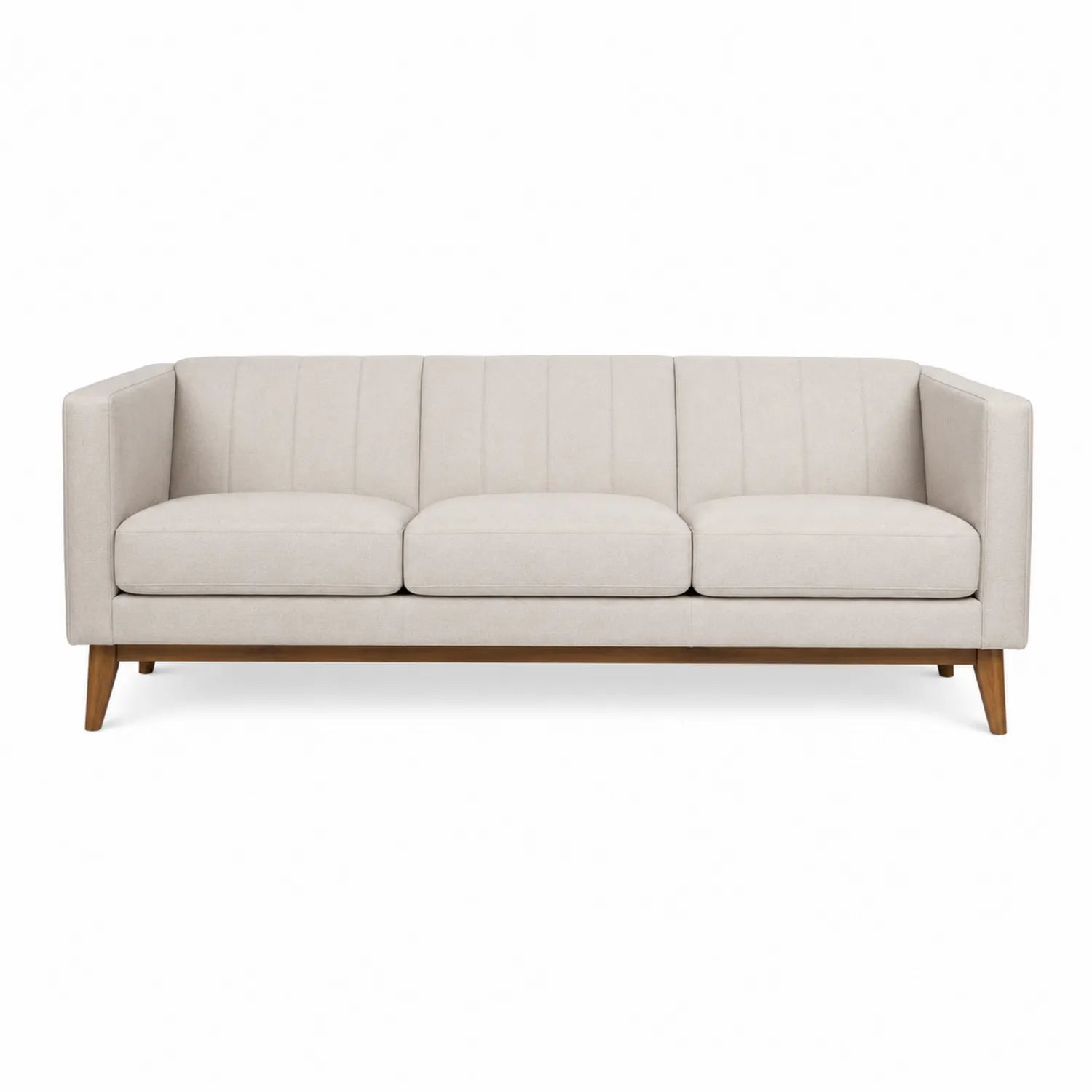 Canapé 3 places en tissu polyester avec cadre en bois