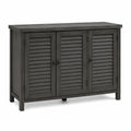 Armoire à chaussures en bois avec portes persiennes gris 120x35x85 cm