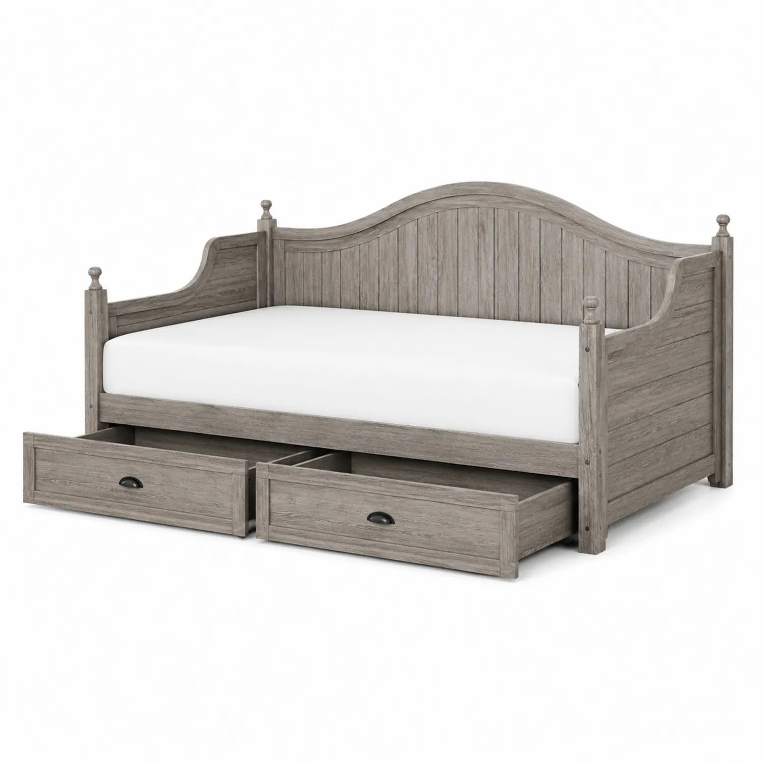 Lit banquette en bois avec tiroirs Gris