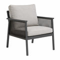 Fauteuil d'extérieur aluminium corde gris clair 75x80x85 cm