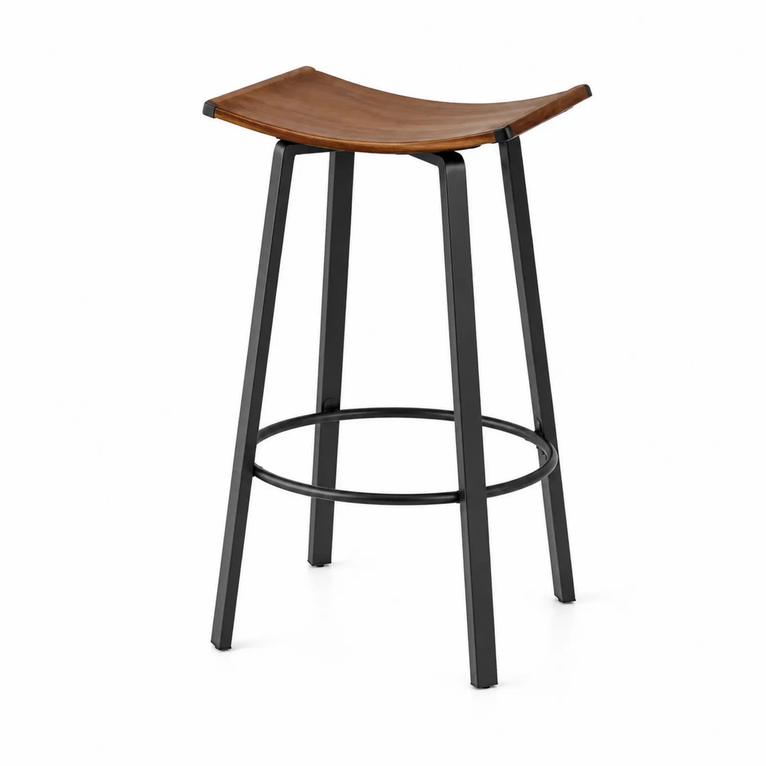 Tabouret de bar en bois et métal noir 85 cm