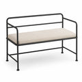 Banc en métal noir avec coussin en polyester beige