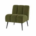 Chaise en Tissu Chenille Vert avec Pieds Métalliques