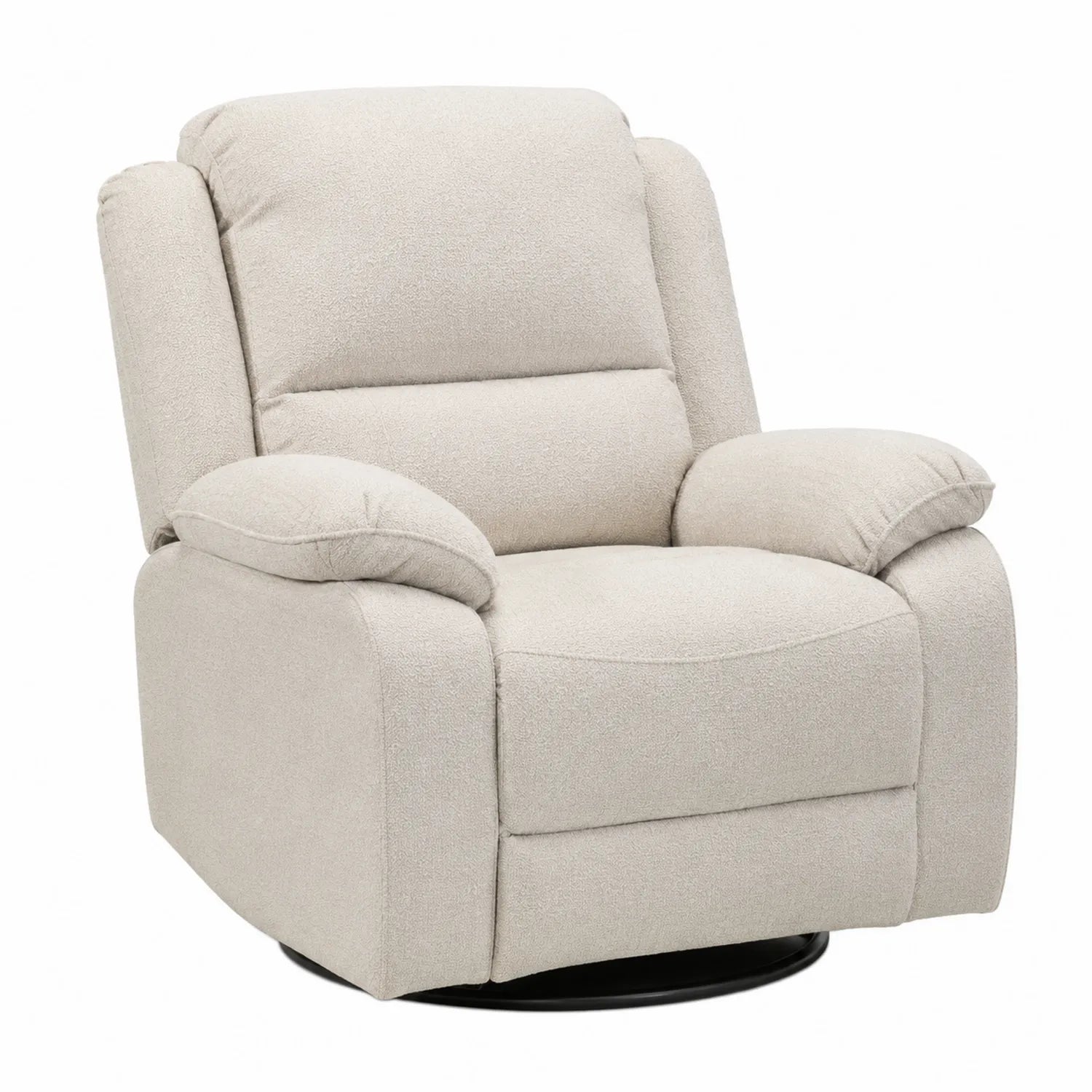 Fauteuil inclinable en tissu polyester beige 90x85x100 cm
