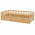 Lit enfant en bois de pin avec barrières 200x90 cm naturel