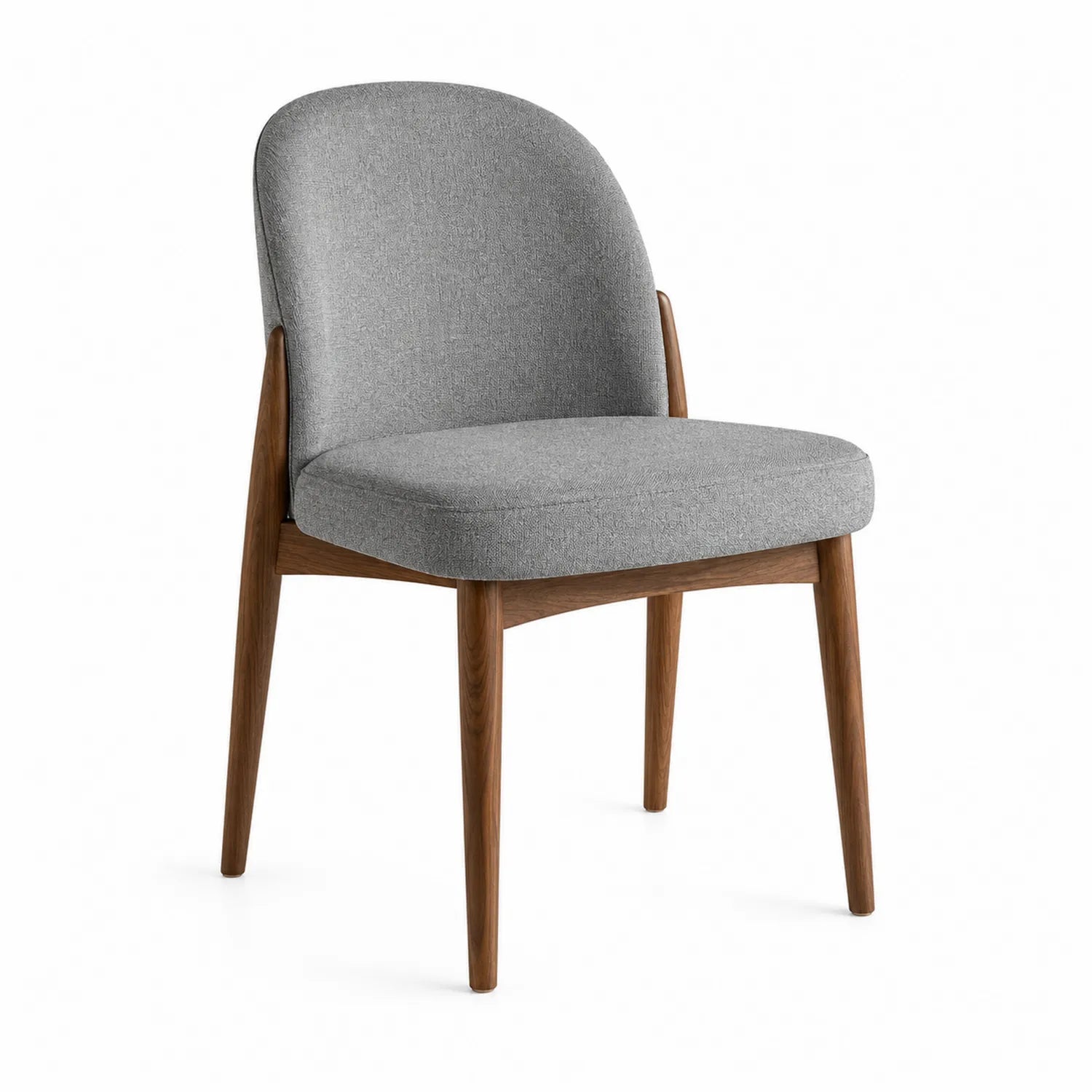 Chaise en bois et tissu gris