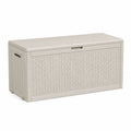 Coffre de rangement en plastique beige 117x45x57 cm