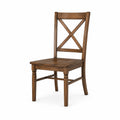 Chaise en bois massif marron avec dossier croisé