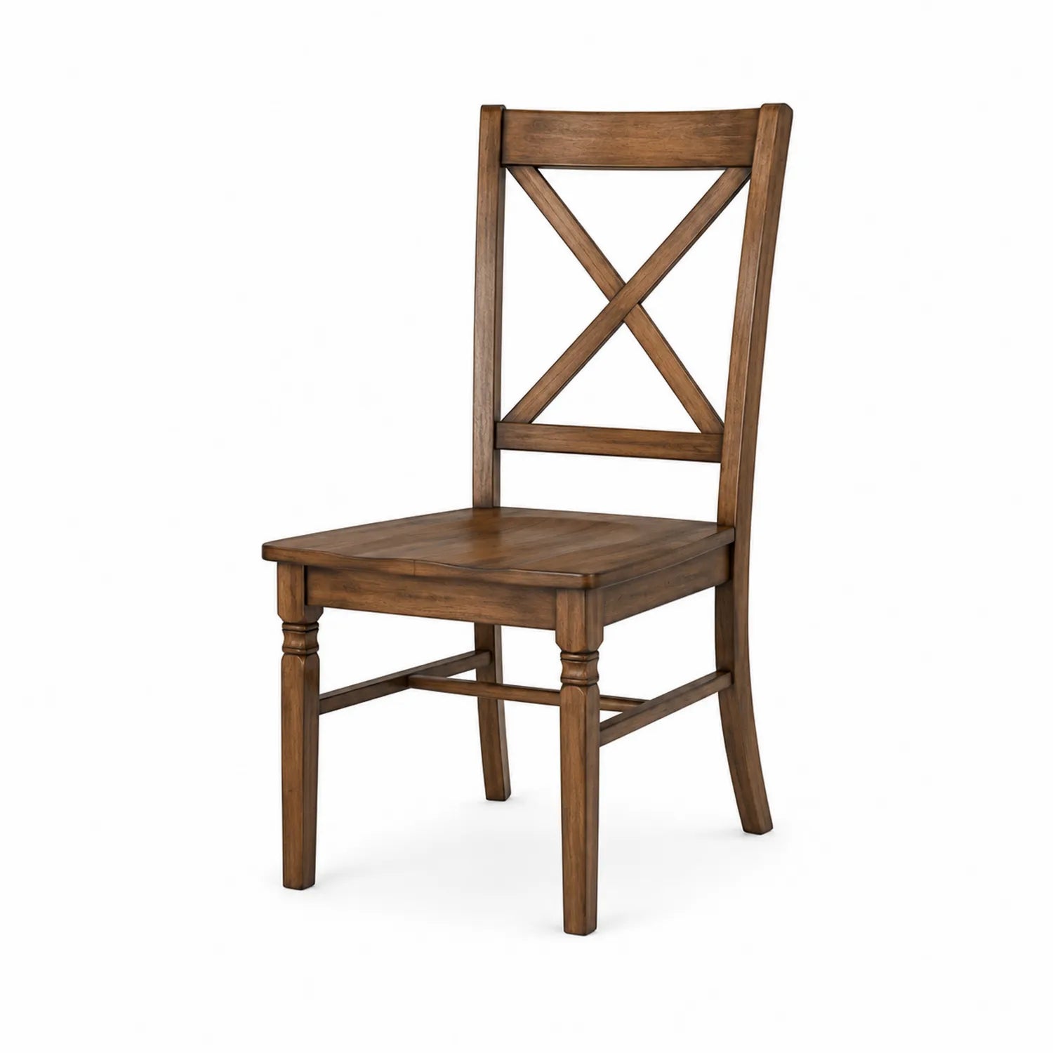 Chaise en bois massif marron avec dossier croisé